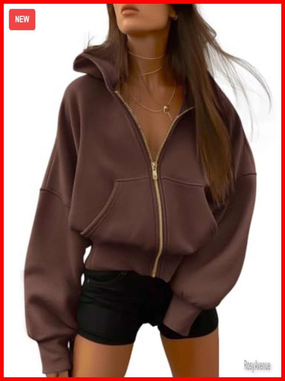 Zip Up Hoodie Women Fleece Lined Sweatshirt Full Zip Front Pocket